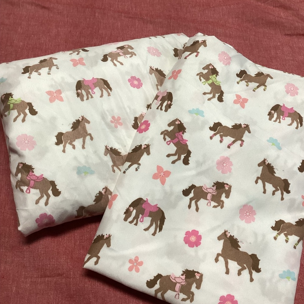 Girls Western Farm Girl Cowgirl Twin Sheet Set Circo  Horse And Flower Bed Set